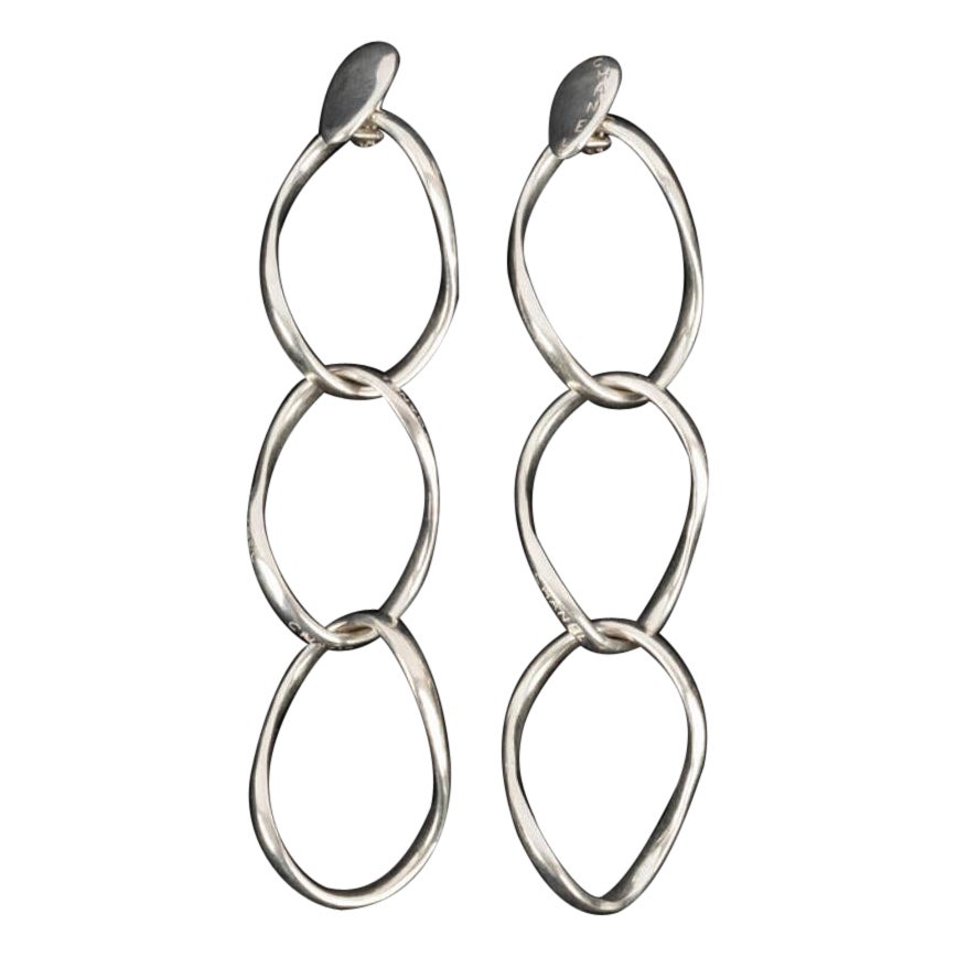 Chanel 925 Sterling Silver Clip-on Earrings For Sale