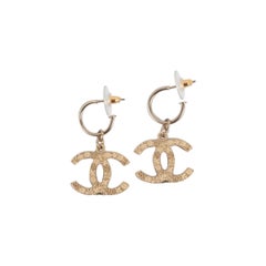 Chanel Golden Metal CC Earrings, 2005