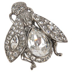 Used Dior Silvery Metal Bee Brooch