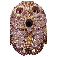 Christian Dior Ring Haute Couture with Purple Enamel and Rhinestones, 2004