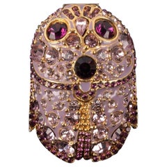 Anello Christian Dior Haute Couture con smalto viola e strass, 2004