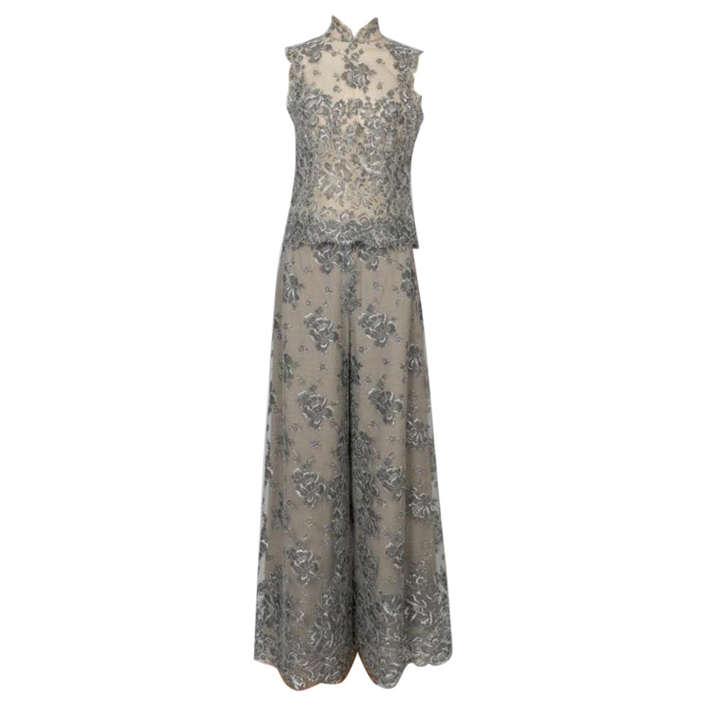 Ungaro Silvery Lace Set Couture, 1999 For Sale