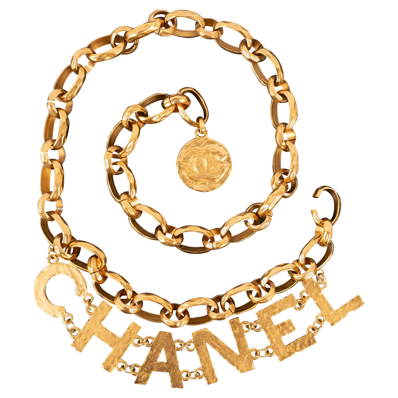 Chanel Iconic Goldener Metallgürtel, 1993 im Angebot