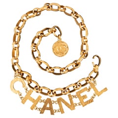 Vintage Chanel Iconic Golden Metal Belt, 1993