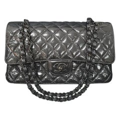 Chanel Black Patent Leather Timeless Classic Double Flap Bag