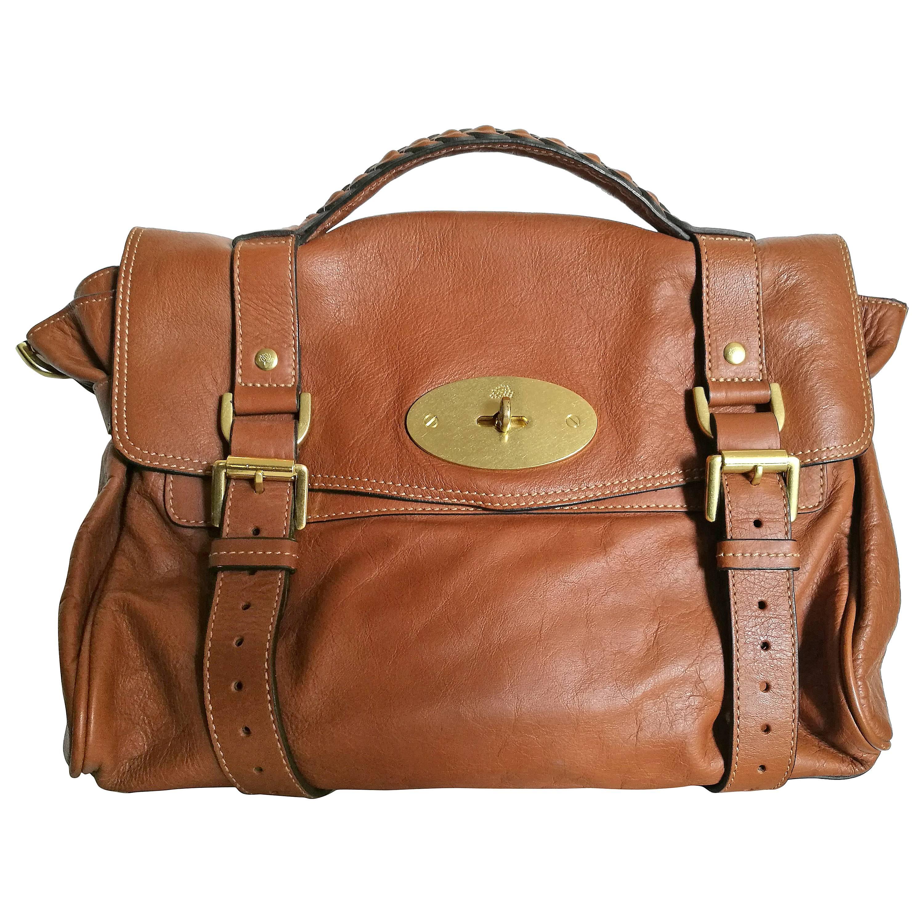 Mulberry Dark Brown Leather Roxanne Satchel 9ml1101 at 1stDibs