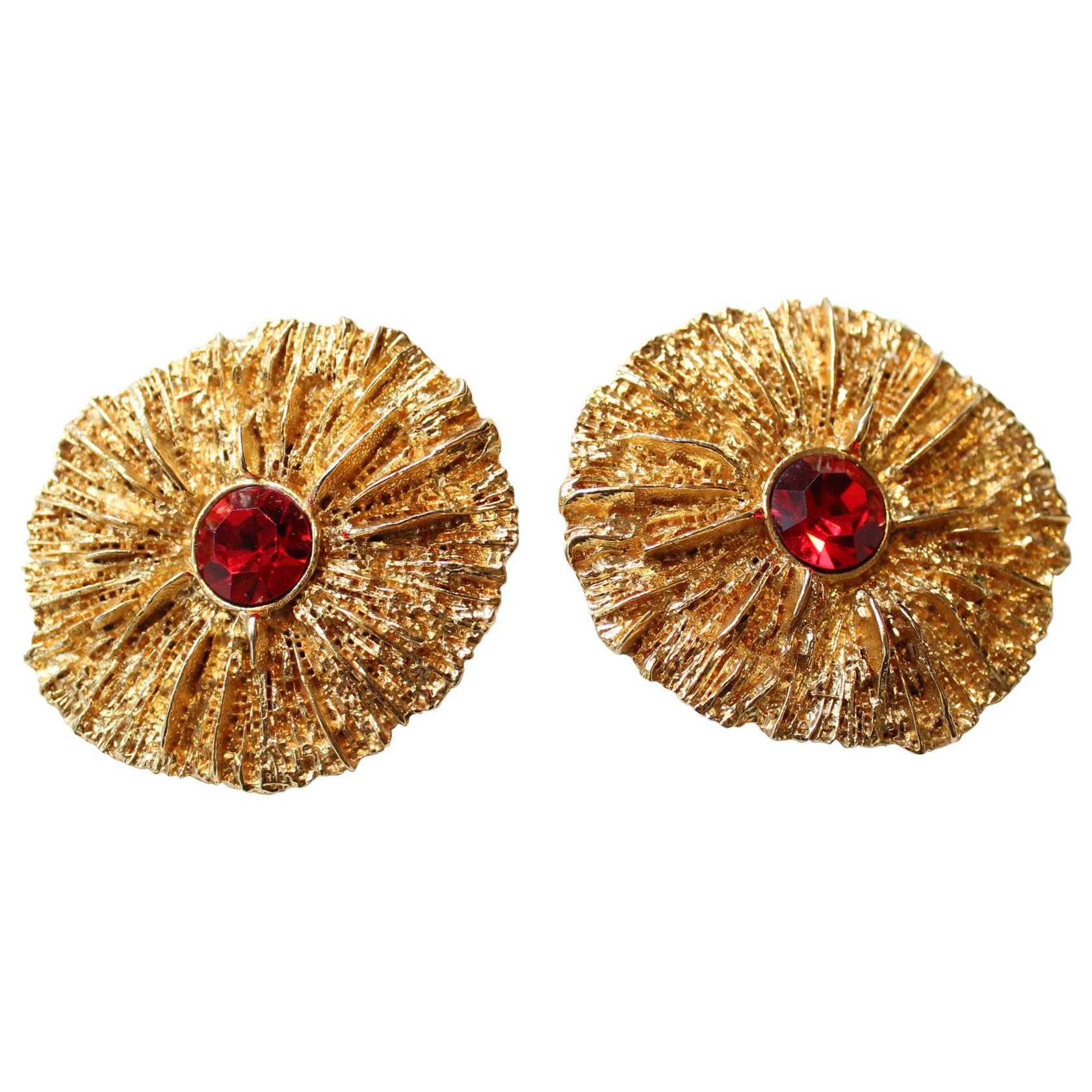 Yves Saint Laurent Gold Plate earrings For Sale