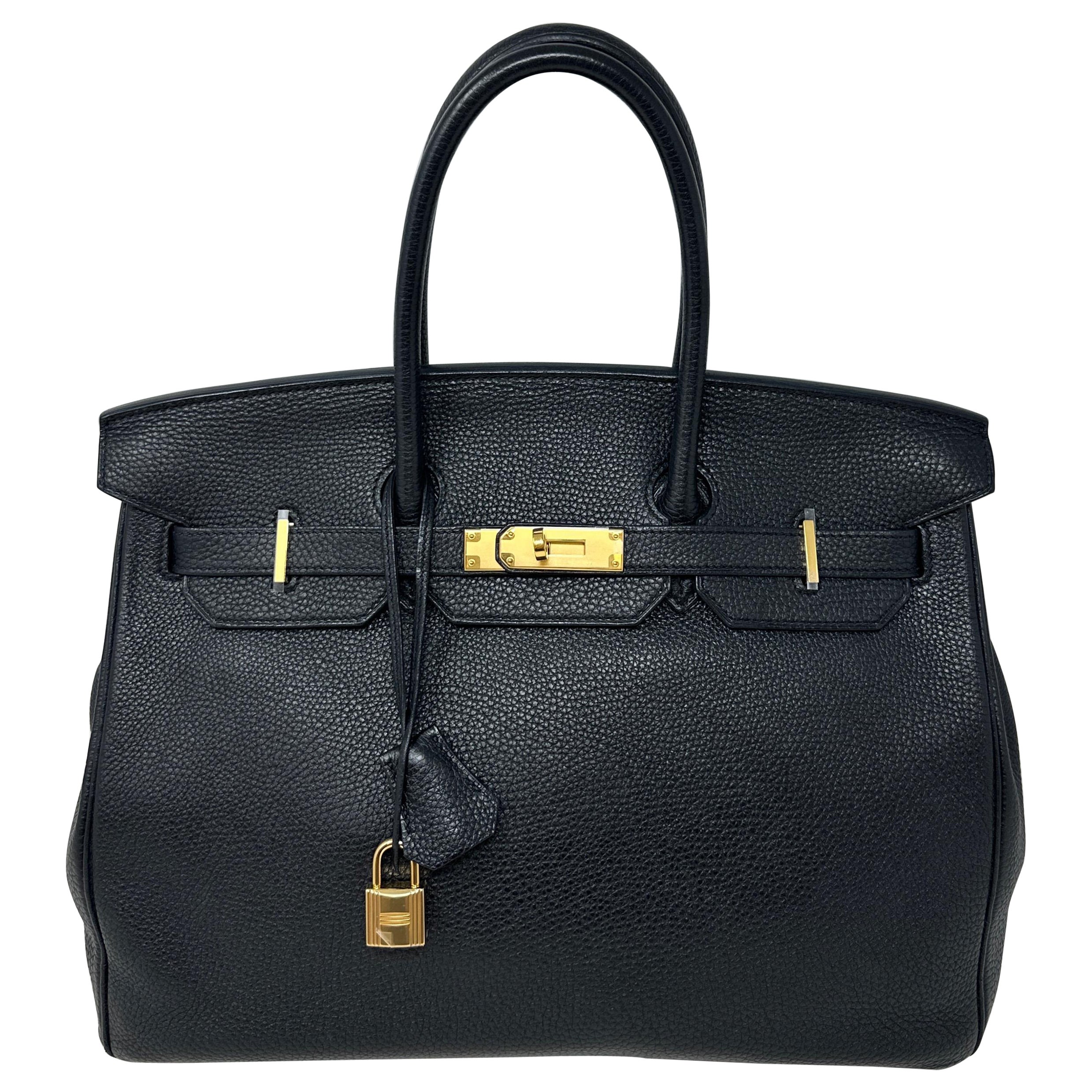 Hermes Black Birkin 35 Bag  For Sale