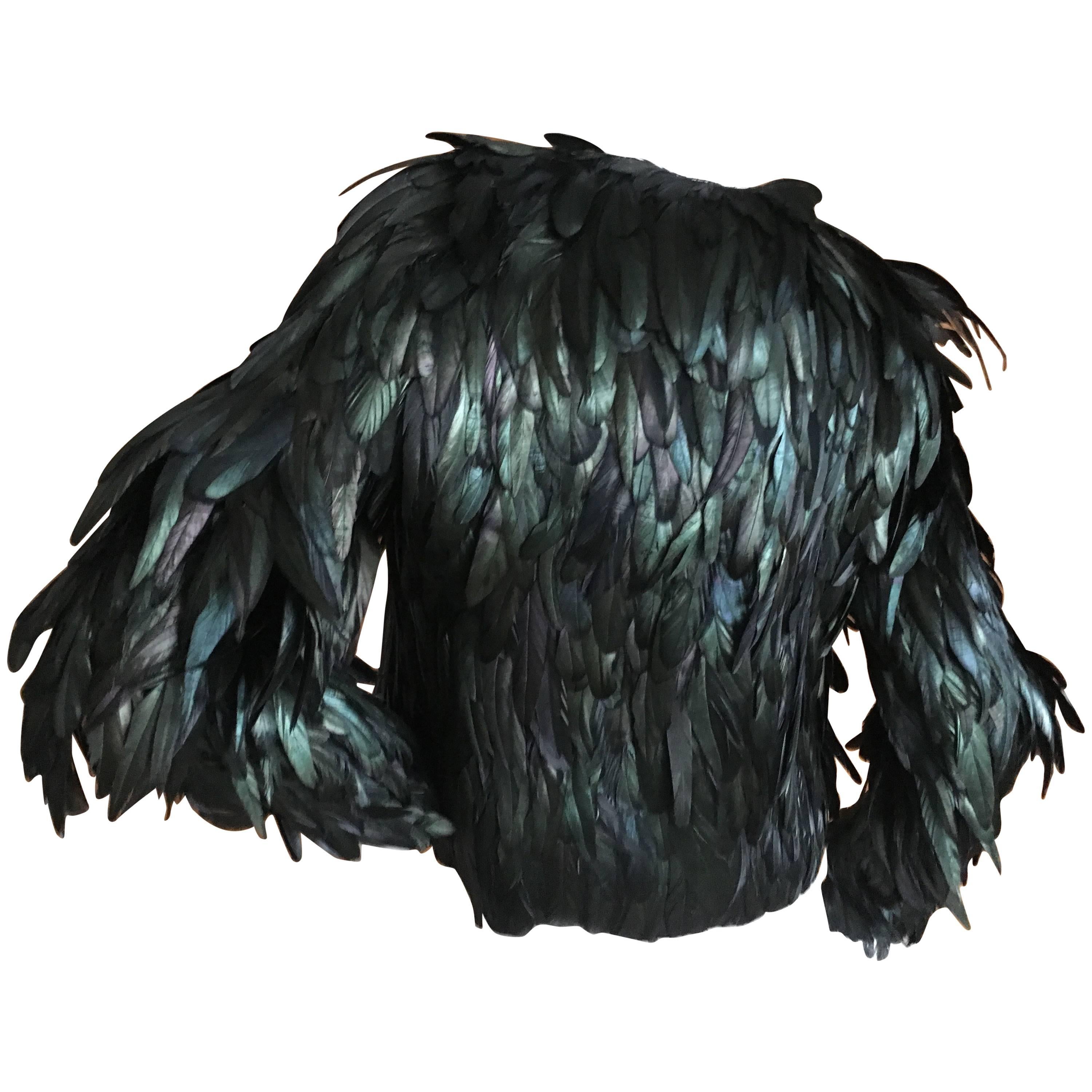 Gucci Iridescent Coq Feather Jacket