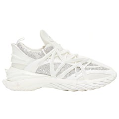 JIMMY CHOO Cosmos white leather rubber JC logo crystal dad sneakers EU39A
