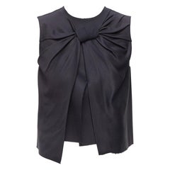 OLD CELINE Phoebe Philo Runway black twist knot splice cropped vest top FR38 M