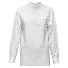 MARNI white cotton minimal front gold hook back panelled white shirt