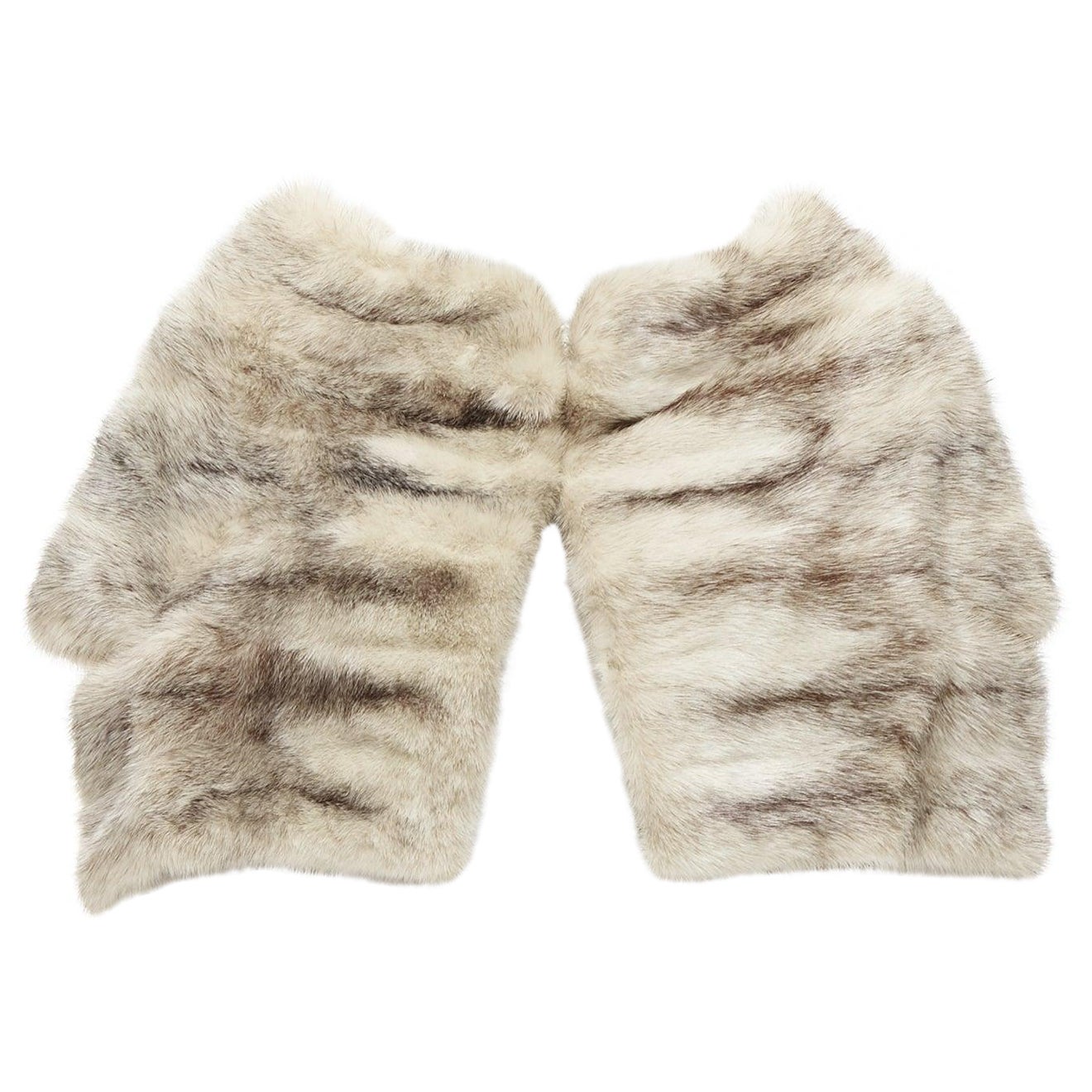 MARNI beige genuine fur striped colouring shawl bolero crop jacket IT40 For Sale