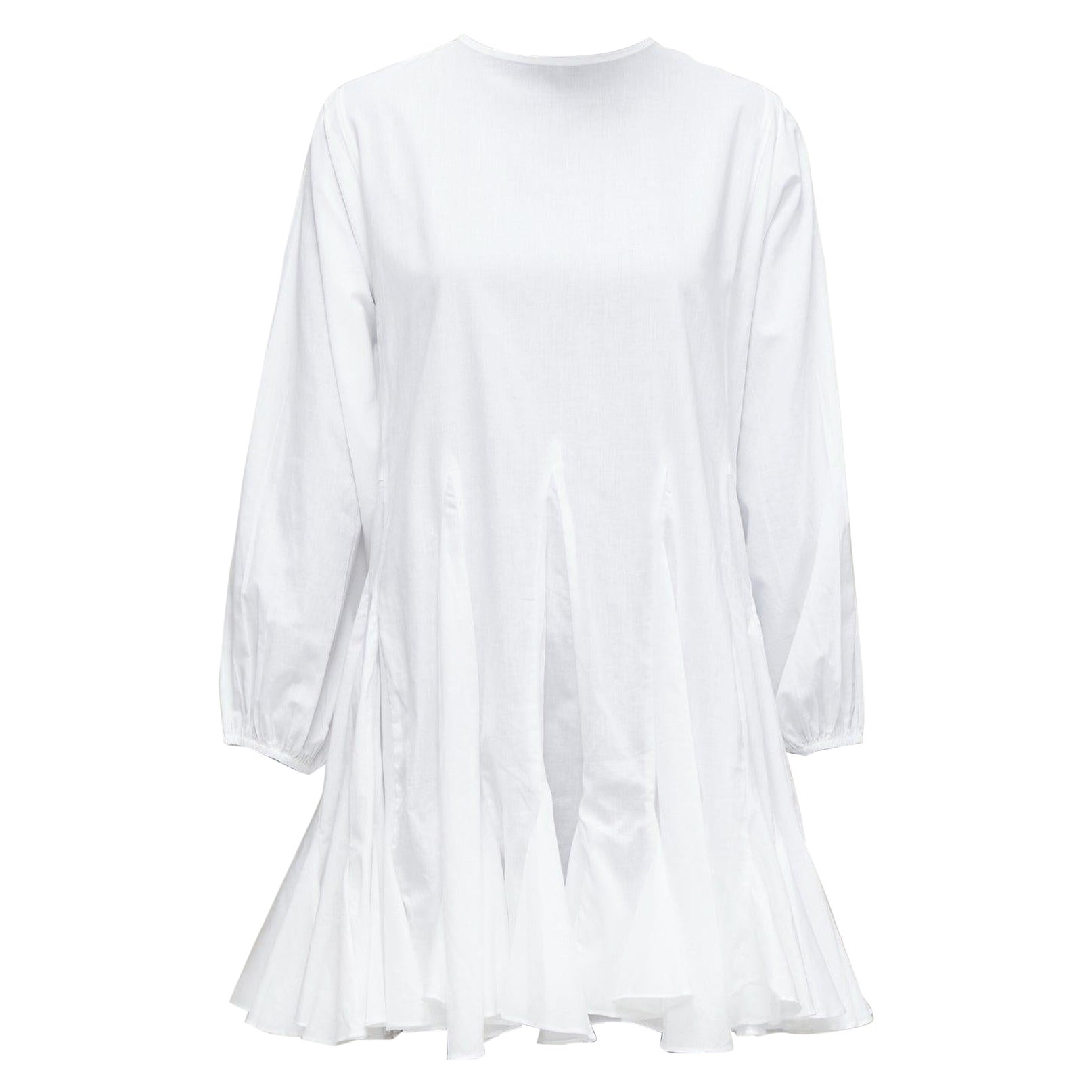 RHODE Ella white cotton long sleeve flutter hem tent dress XS For Sale