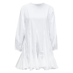 RHODE Ella white cotton long sleeve flutter hem tent dress XS