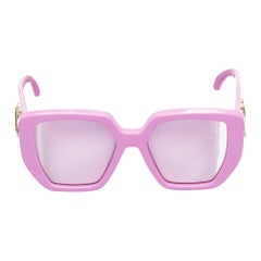 Vintage GUCCI Alessandro Michele GG0956S pink GG logo square frame oversized sunglasses