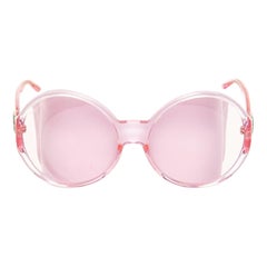 GUCCI Alessandro Michele GG0954S pink hue round frame oversized sunnies (lunettes de soleil surdimensionnées à monture ronde)