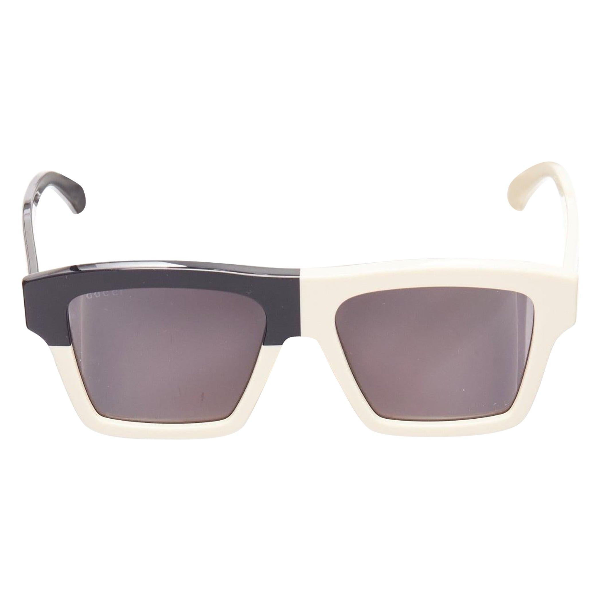 GUCCI GG0962S black cream GG cruella bicolor square shape sunglasses For Sale