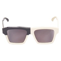 Used GUCCI GG0962S black cream GG cruella bicolor square shape sunglasses