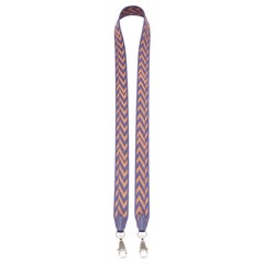 HERMES Sangle Zigzag 25 brown chevron stripes woven silver hardware bag strap