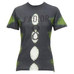 CHRISTIAN DIOR J'adior - T-shirt 8 en coton et lin vert-gris tie dye XS