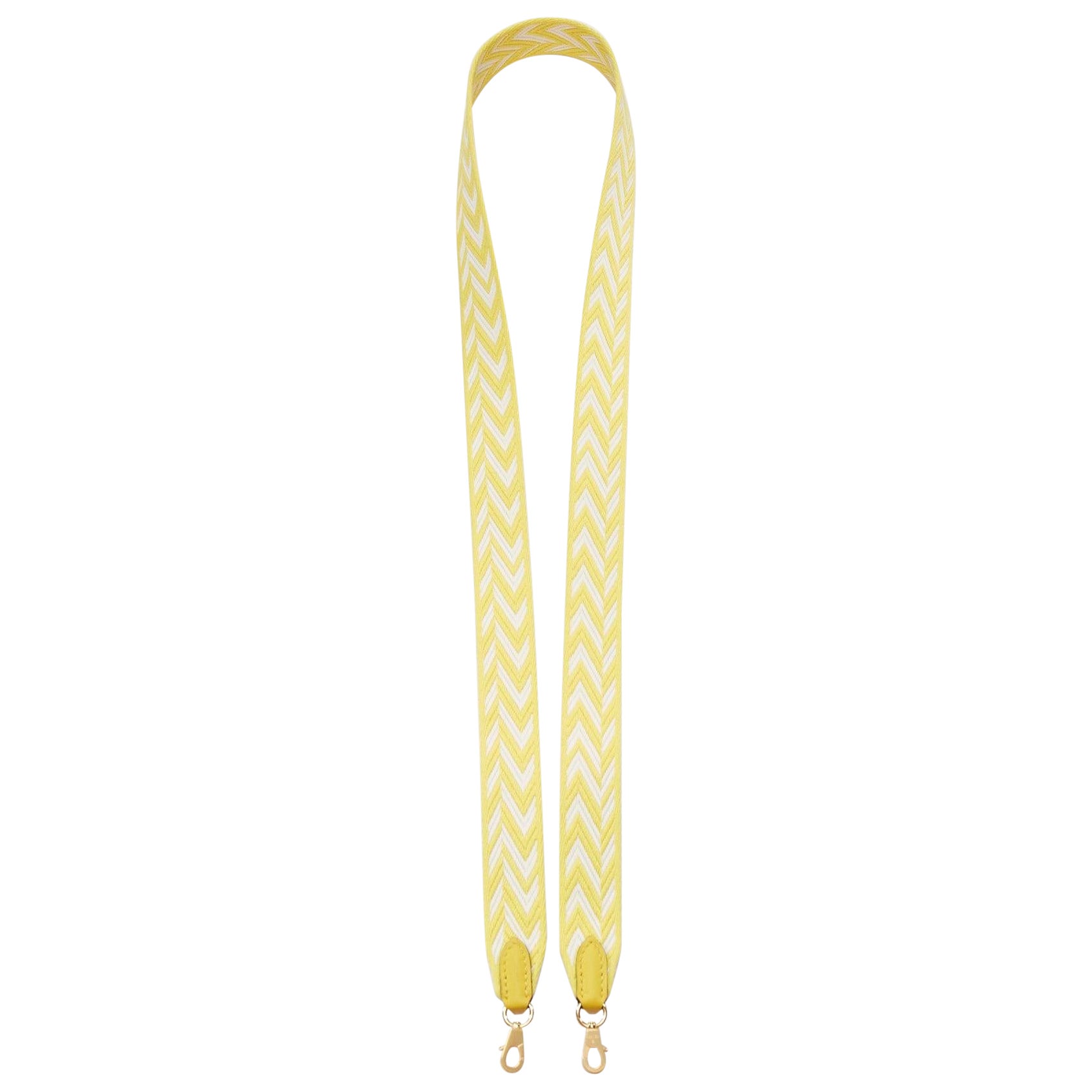 HERMES Sangle Zigzag 25 yellow chevron woven fabric gold hardware bag strap