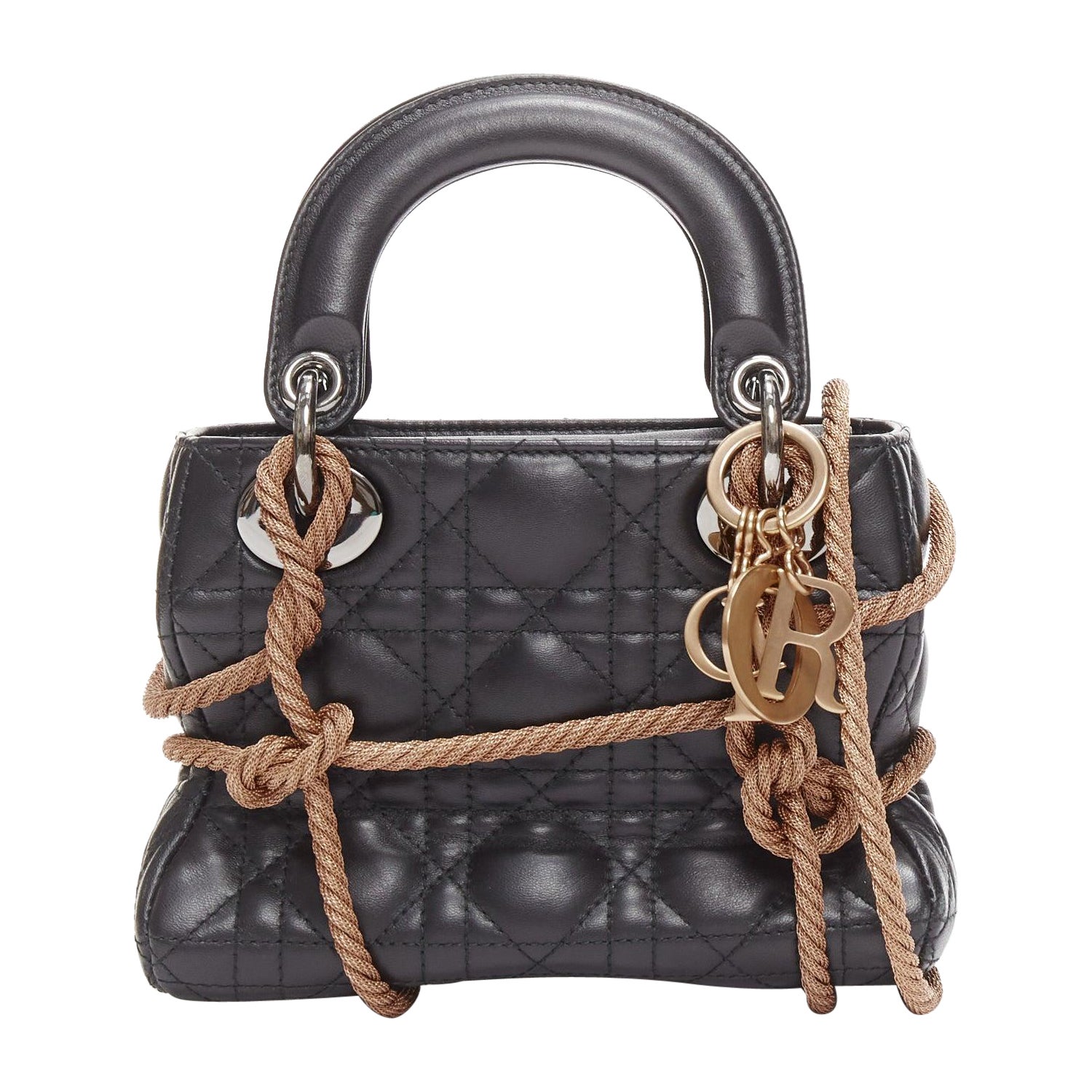rare CHRISTIAN DIOR Morgane Tschiember Limited Edition Lady Dior bondage bag For Sale
