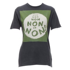 CHRISTIAN DIOR Non Et Non gewaschenes schwarz-grünes Baumwoll-Leinen-Tshirt XS