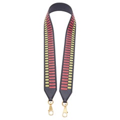 HERMES Sangle 40 red yellow black woven leather gold hardware bag strap