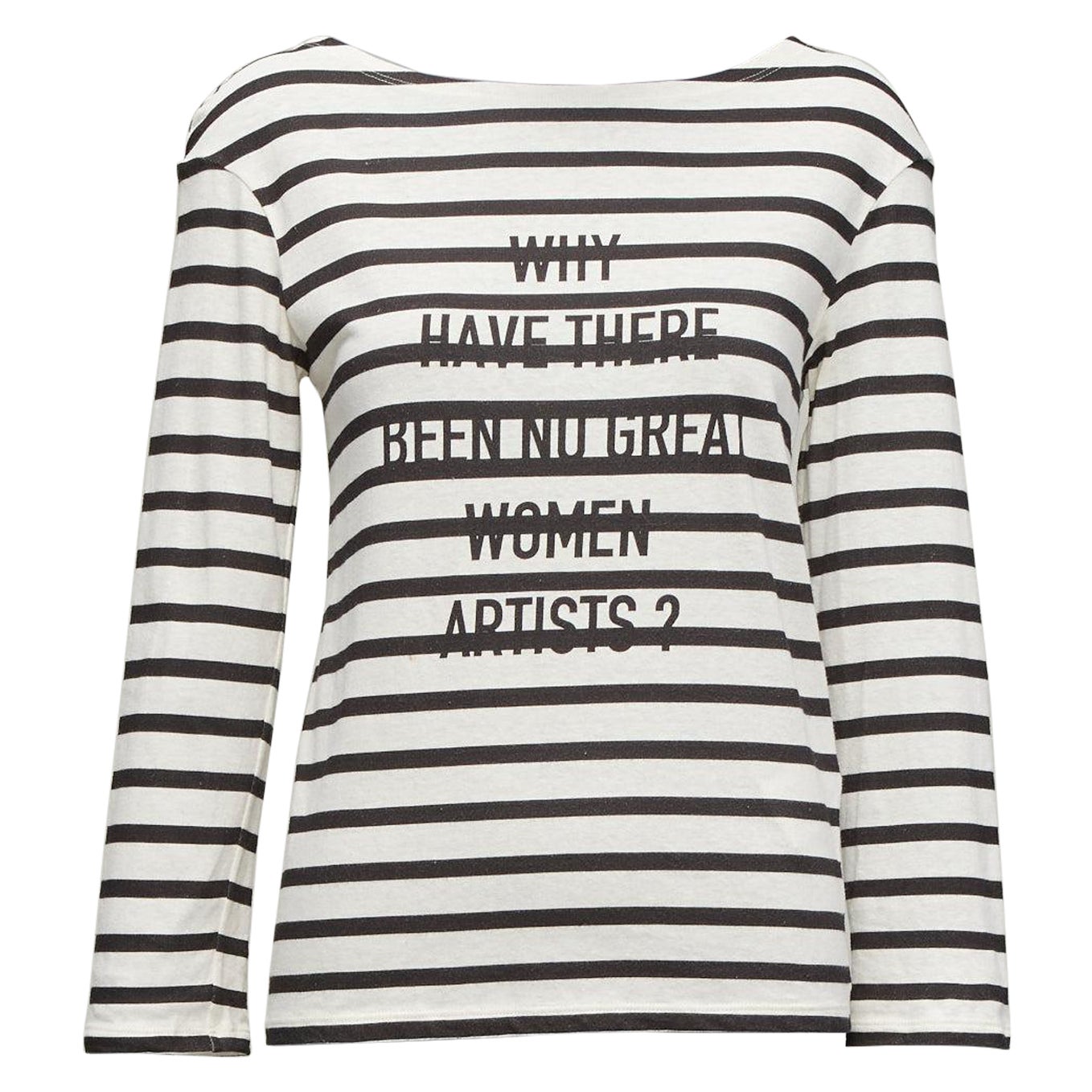 DIOR 2018 Runway No Great Women Artists striped cotton linen striped tshirt XS For Sale