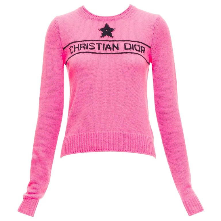 Dior Monsieur Sweater Dior Jumper Pink Writing Christian Dior Mens