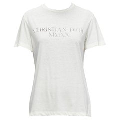 DIOR 2020 MMXX T-shirt à manches en coton lavé écru imprimé Together Apart XS