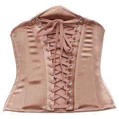 DOLCE GABBANA cintura corsetto disossata con nastri e pizzo IT36 XXS