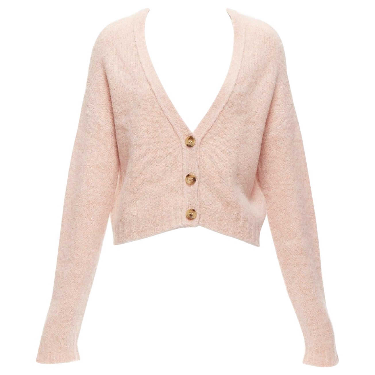RED VALENTINO pink alpaca blend horn button cardigan sweater XS For Sale
