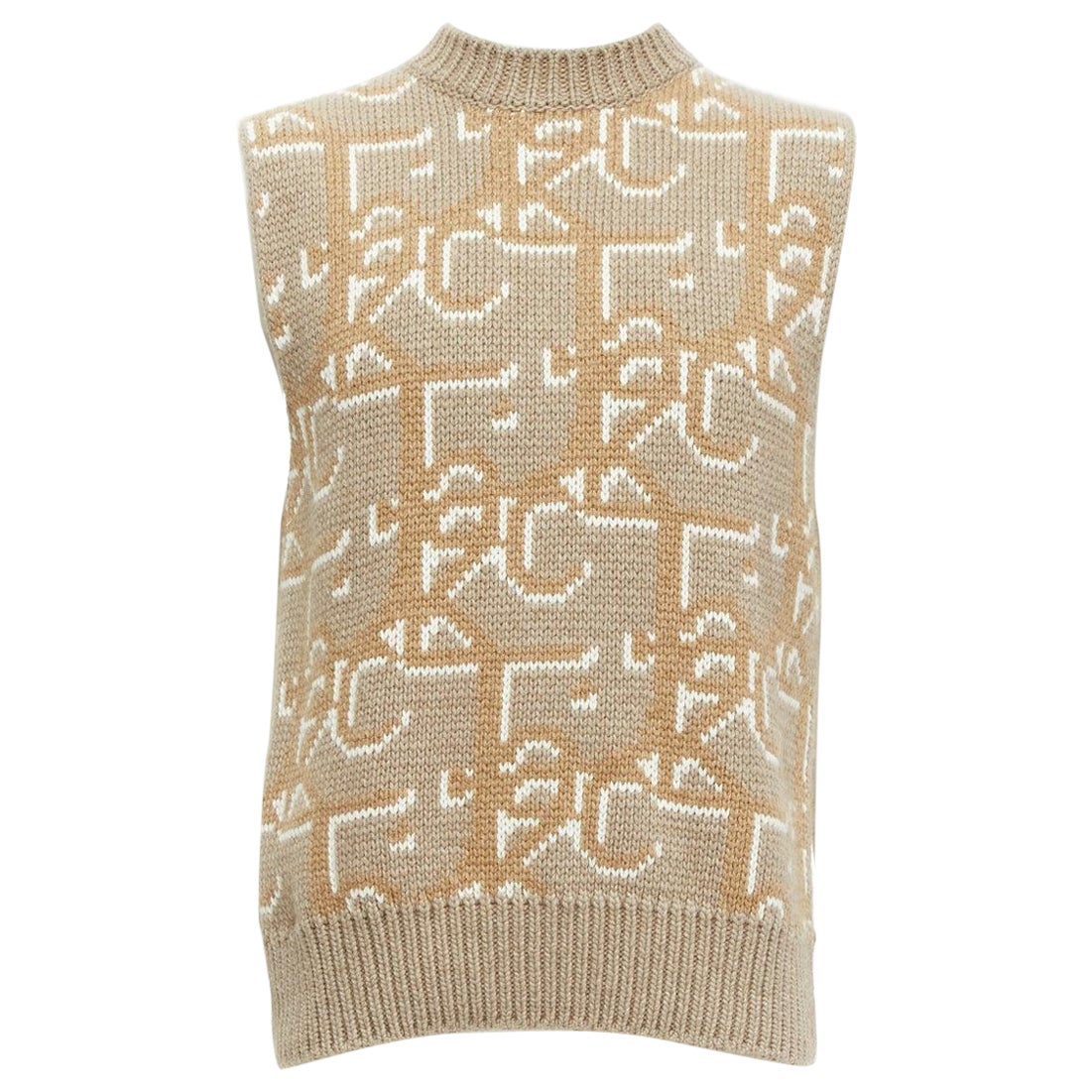 DIOR 2022 Travis Scott Cactus Jack 100% cashmere monogram sweater vest XXS For Sale