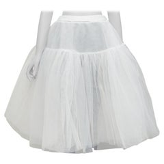 SHUSHU TONG grande jupe midi en polyester blanc transparent GB6 XS