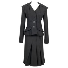 Christian Dior Black Wool Set Haute Couture
