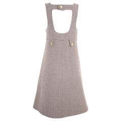 Retro Courreges Haute Couture tweed pinafore dress, circa 1969