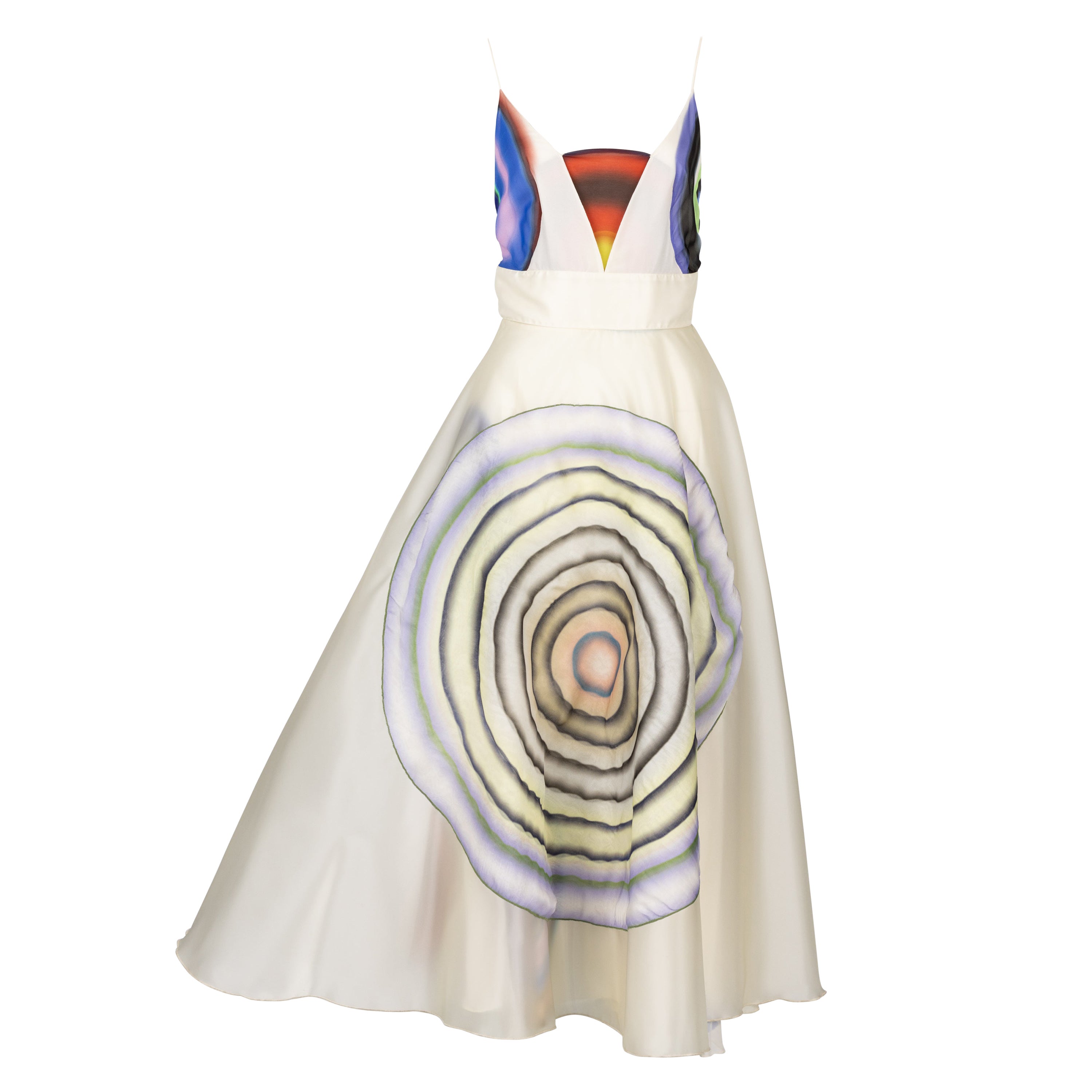 Fendi Karl Lagerfeld Vestido de seda estampado Pasarela S/S 2008 en venta