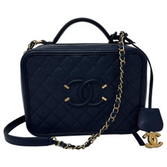Chanel Navy Vanity Bag 