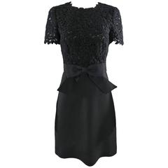 Valentino black Lace top 1960s style Cocktail Dress