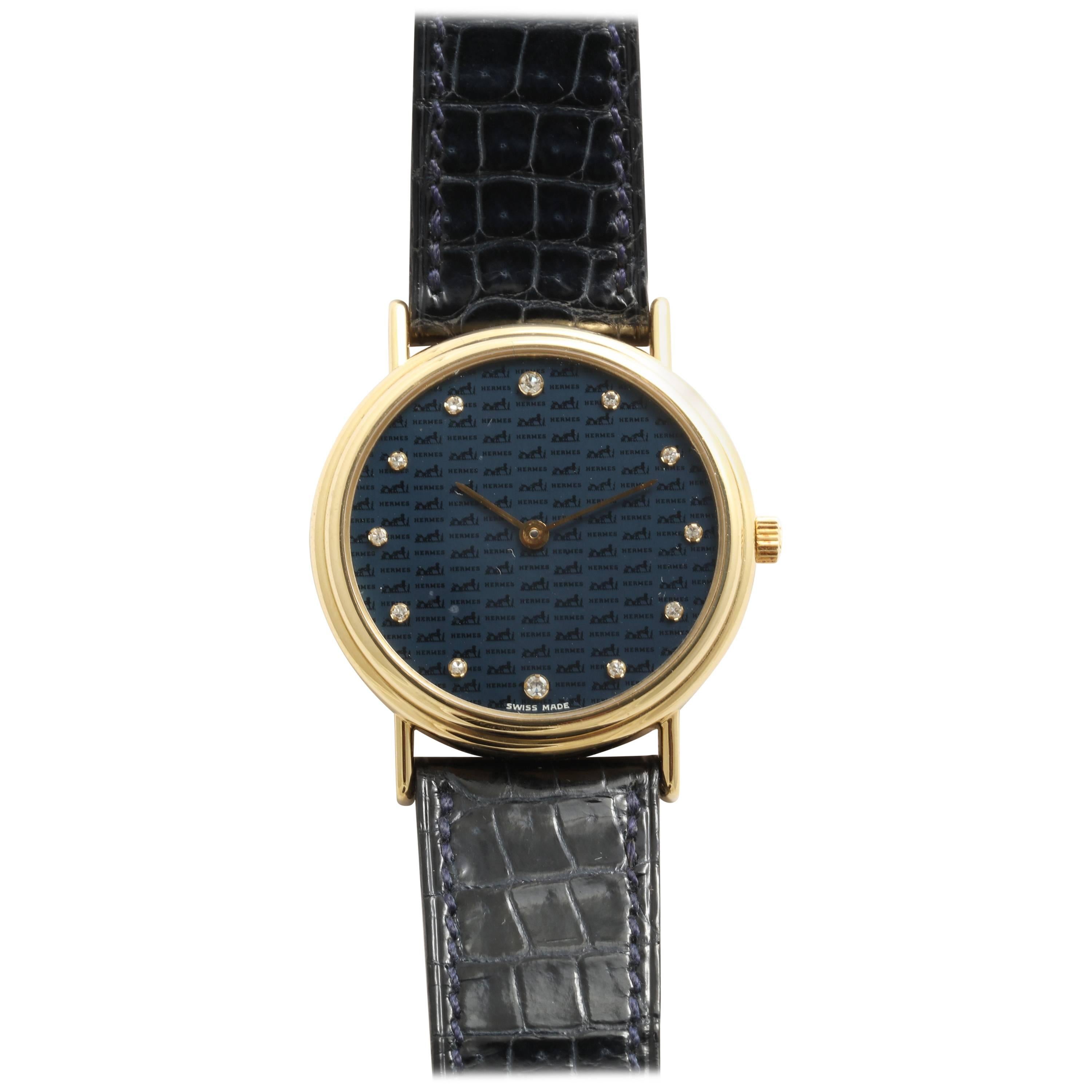Hermes Limited EditionGold and Diamond Watch For Sale