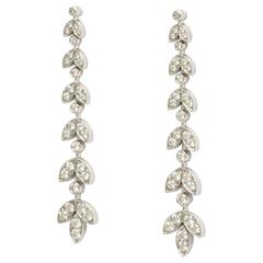 Tiffany and Company Platinum and Diamond Pendant Earrings 