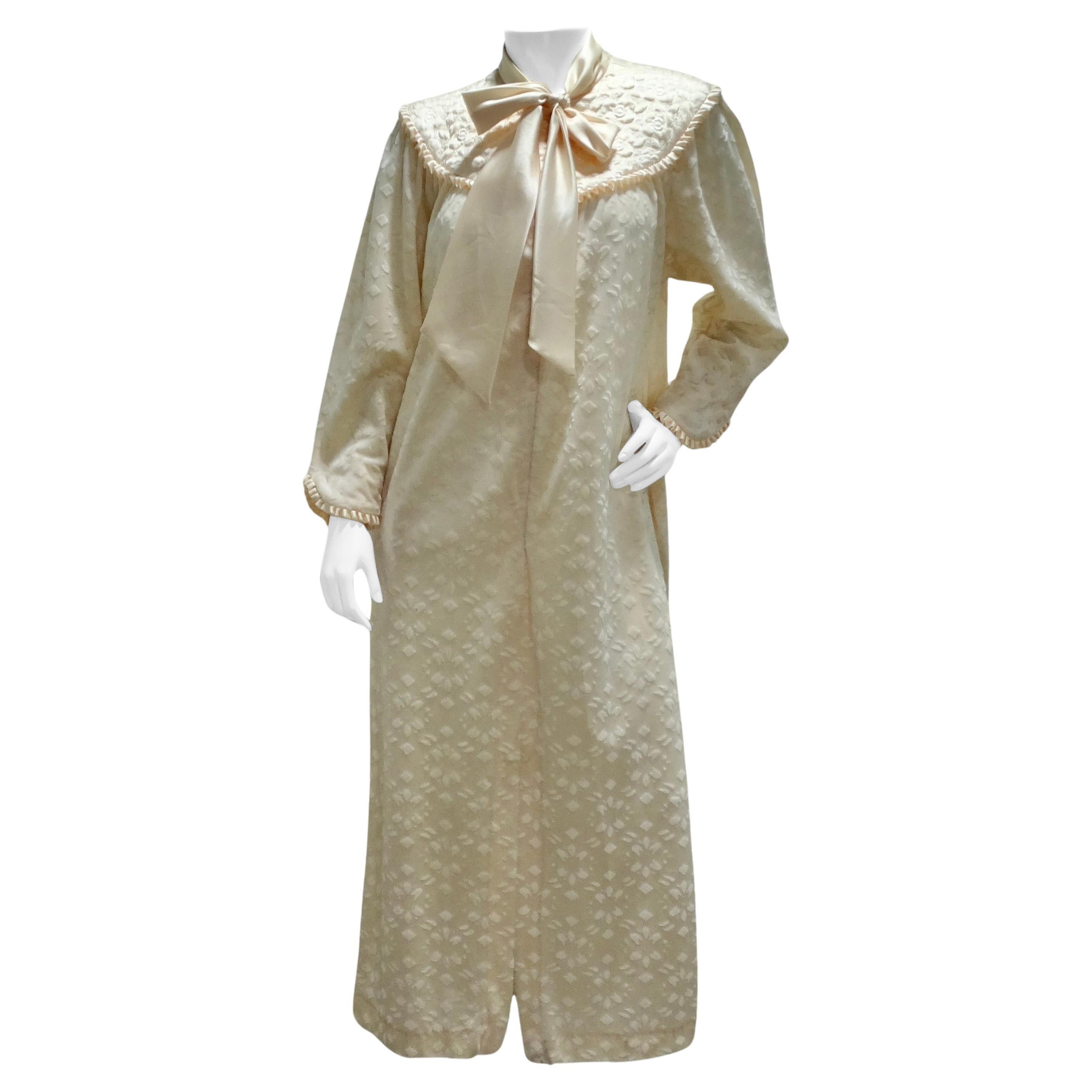 Christian Dior 1960s Ivory Velvet Maxi Dress For Sale