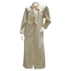 Vintage Christian Dior 1960s Ivory Velvet Maxi Dress