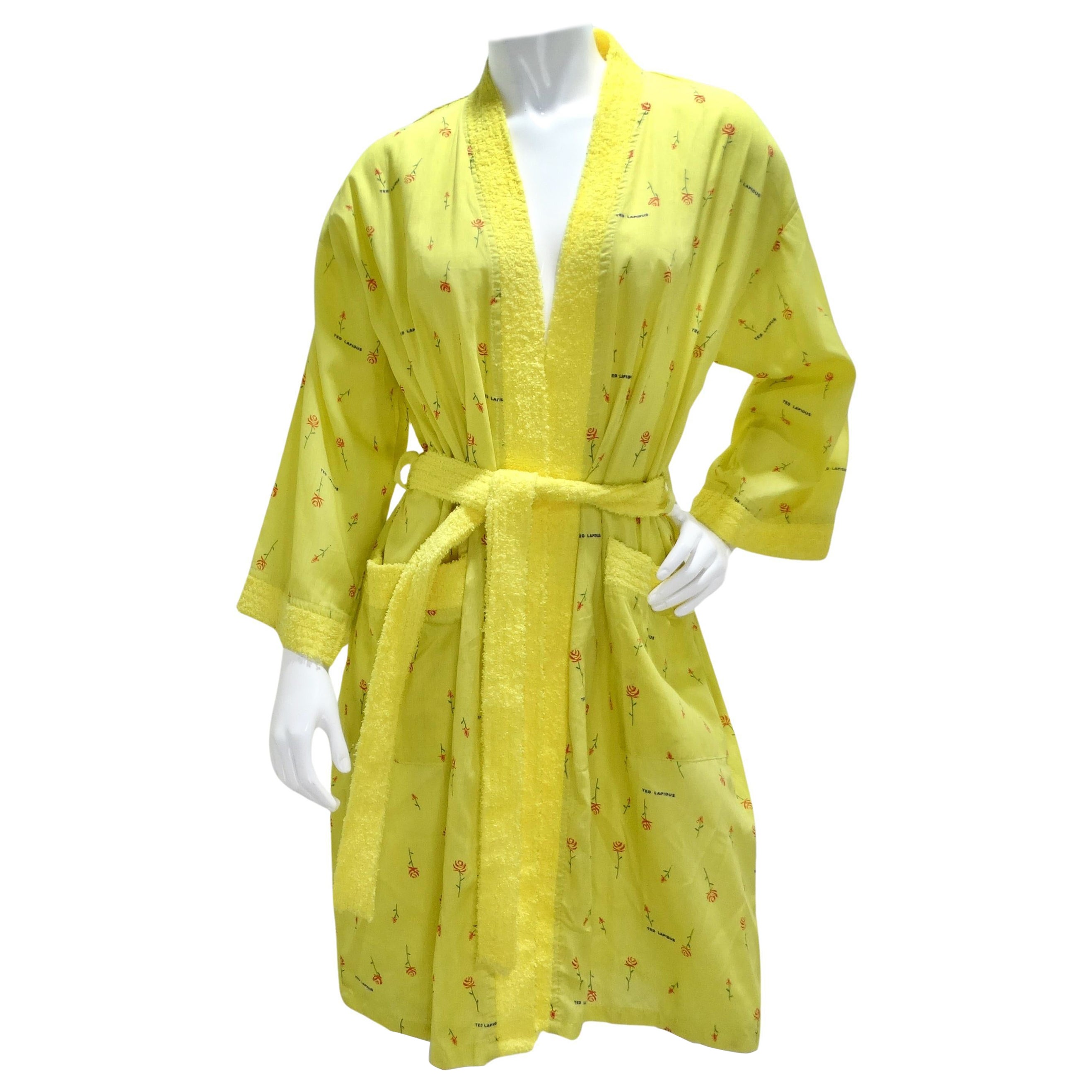 Ted Lapidus 1980s Rose Print Robe For Sale