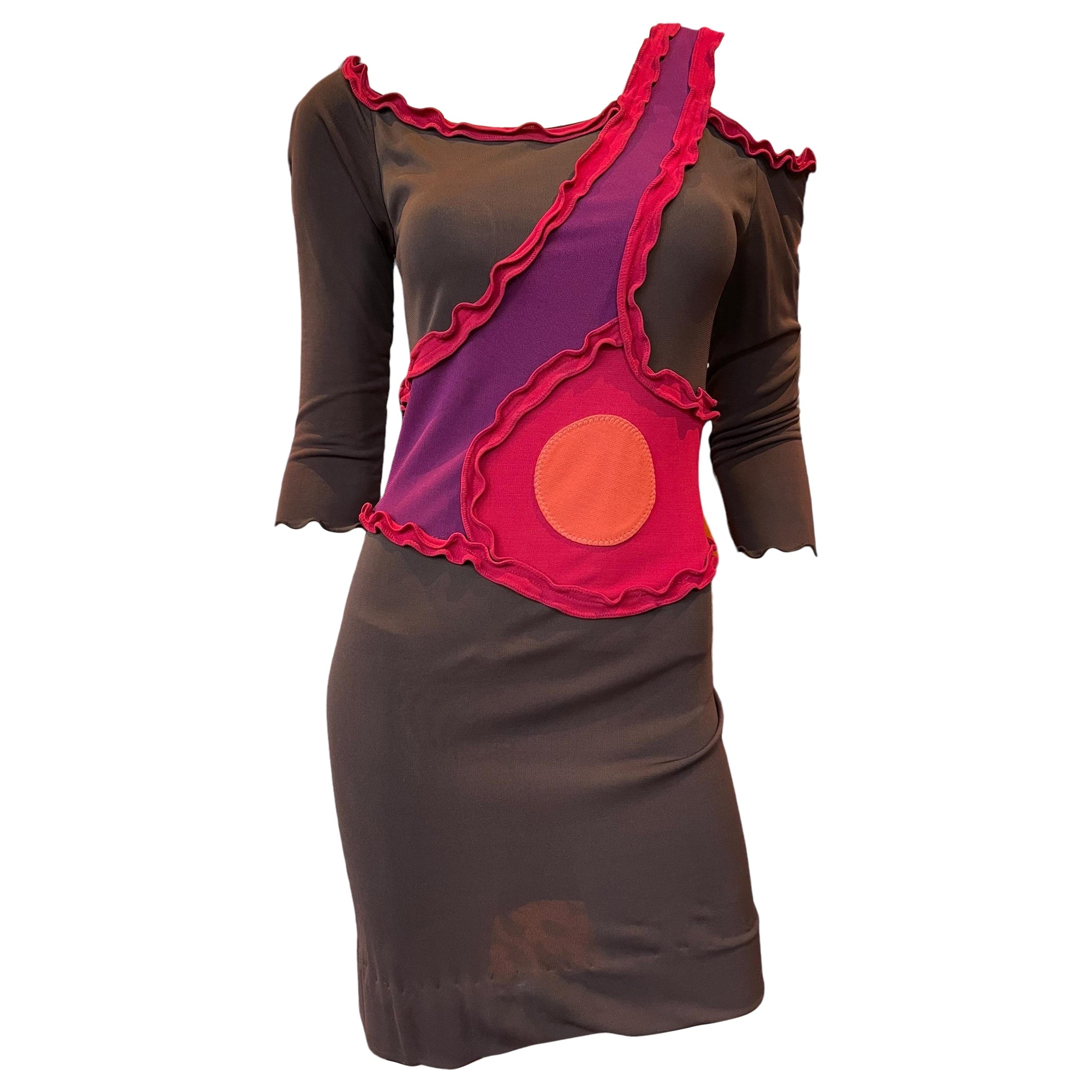 Y2K Stephen Burrows Asymmetrical MOD Design Dress  For Sale