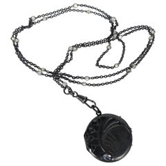 Art Nouveau Moonstone Locket on Chain