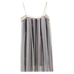 CHANEL 07P Tunic Dress Cami Dress Coco Mark Striped Silk 