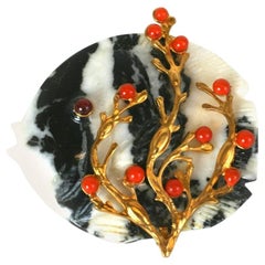 MWLC Zebra Agate Angel Fish Brooch